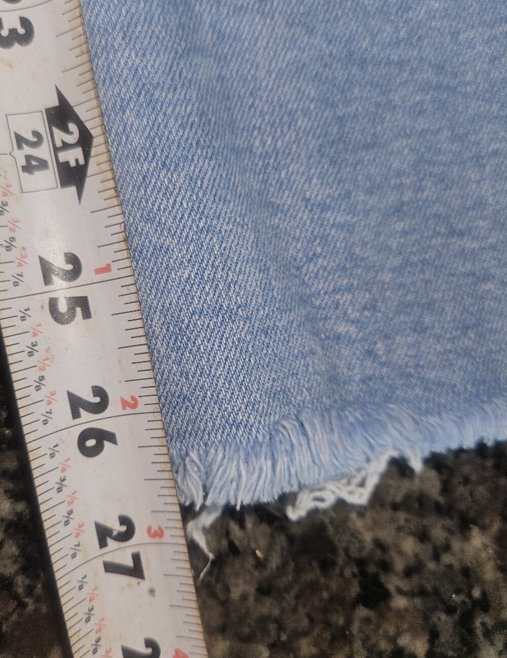 Mother Denim Rambler Zip Slice Hover Fray Jeans Women’s 32 Light Wash Red Bow - Picture 8 of 10